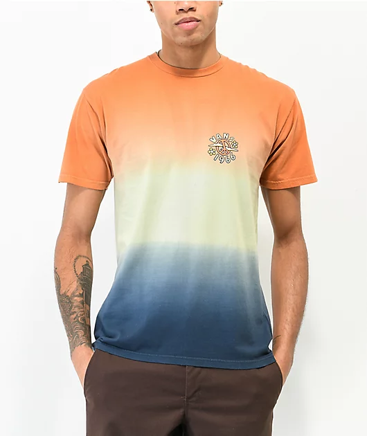 Vans Peace Of Mind Orange & Blue Dip Dye T-Shirt