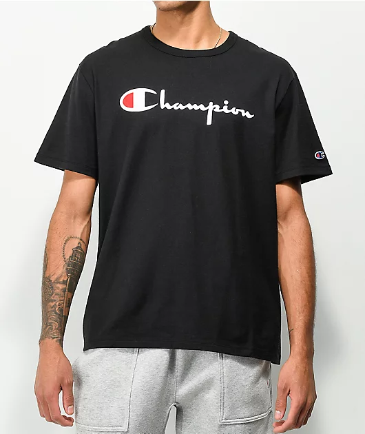 Champion Heritage Script Black T-Shirt