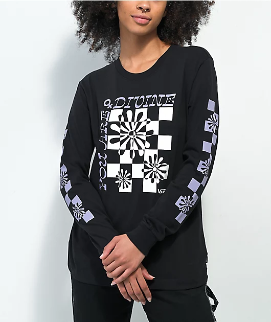 Vans International Womenâ€™s Day Black Long Sleeve T-Shirt