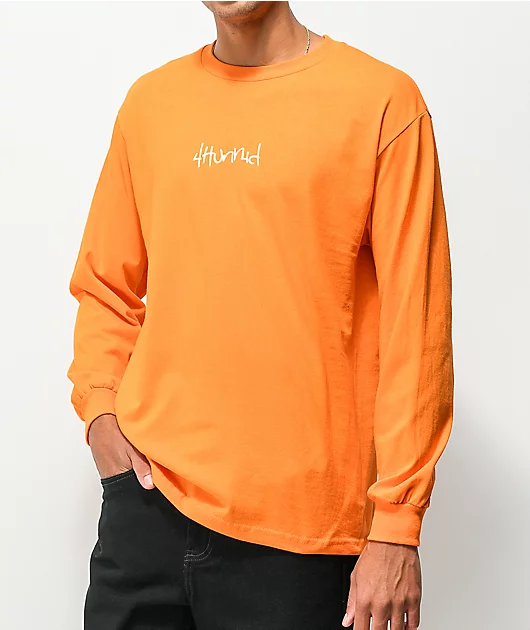 4Hunnid Logo Orange Long Sleeve T-Shirt