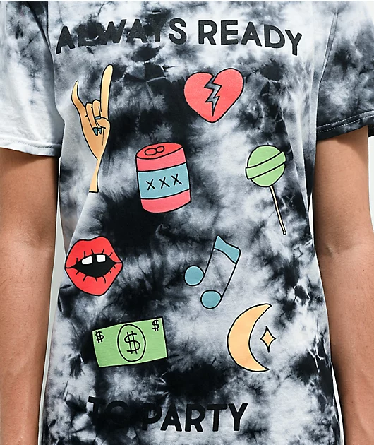 25897-jv-by-jac-vanek-always-ready-to-party-black-tie-dye-t-shirt-2.webp JV by Jac Vanek Always Ready To Party Black Tie Dye T-Shirt