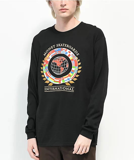 Monet International Black Long Sleeve T-Shirt