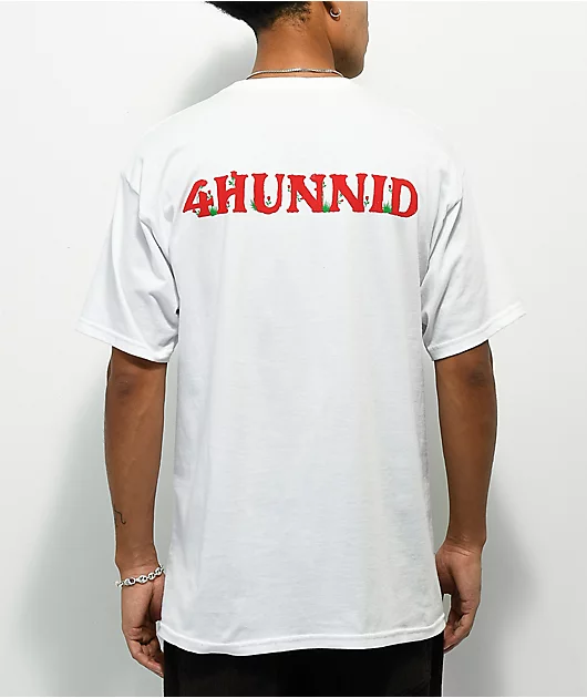 4Hunnid Roses Logo White T-Shirt