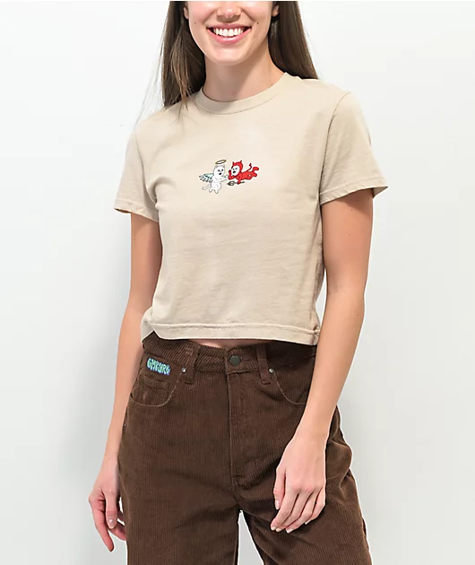 RIPNDIP Limbo Cream Crop T-Shirt