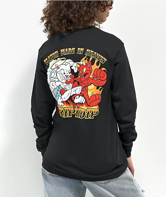 RIPNDIP Match Made In Heaven Black Long Sleeve T-Shirt