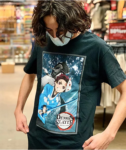 26695-demon-slayer-back-2-back-black-t-shirt-3.webp Demon Slayer Back 2 Back Black T-Shirt