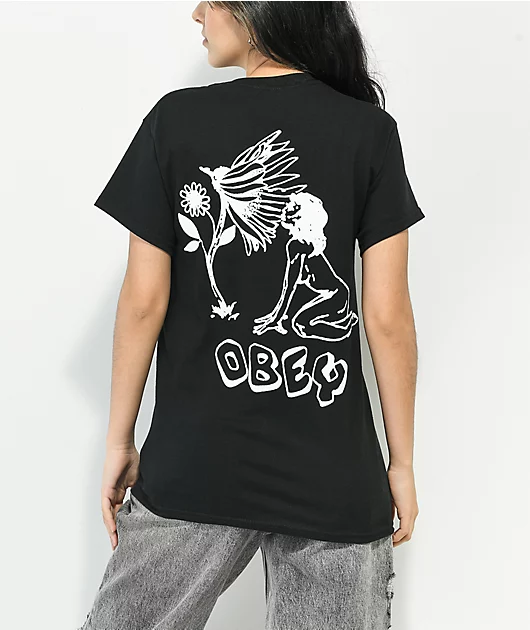 Obey Smellin Daisies Black T-Shirt