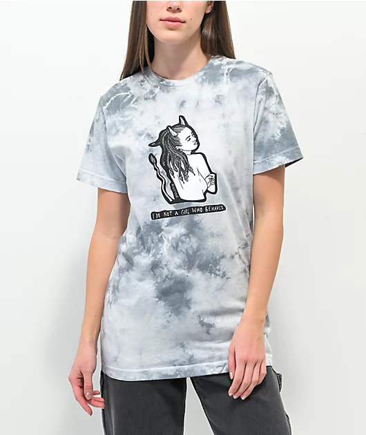 Melodie Behave Grey Tie Dye T-Shirt