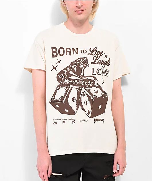 Samborghini Live Laugh Lose Tan T-Shirt