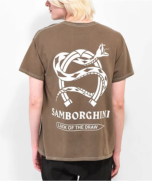 Samborghini Logo Brown T-Shirt