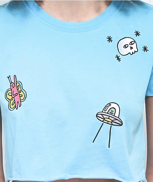 27552-a.lab-ballina-embroidered-blue-crop-t-shirt-3.webp A.LAB Ballina Embroidered Blue Crop T-Shirt