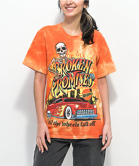Broken Promises x Hot Wheels Fall Off Orange Tie Dye T-Shirt