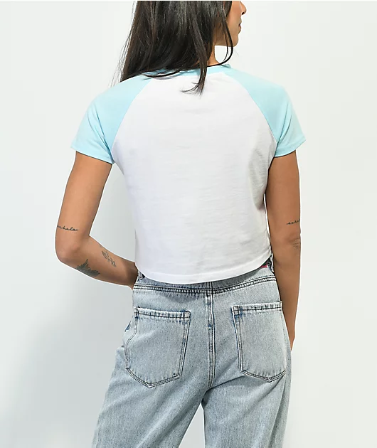 JV by Jac Vanek Sweet Or Sour White Raglan Crop T-Shirt