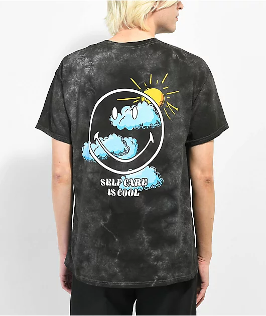 Neon Riot x Smiley Care Charcoal Tie Dye T-Shirt