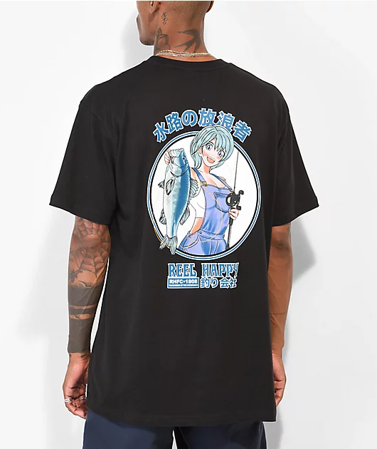 Reel Happy Co. Biggie Black T-Shirt