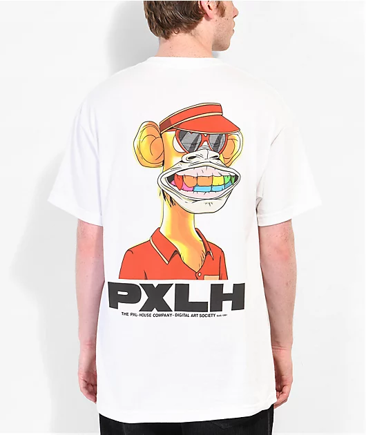 Pixel House Golden Supersize White T-Shirt