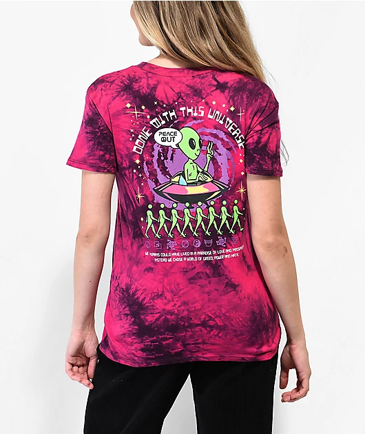 A.LAB Rainen Alien Pink & Black Tie Dye T-Shirt