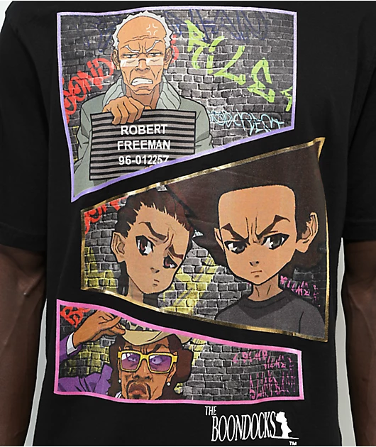The Boondocks Comic Strip Black T-Shirt