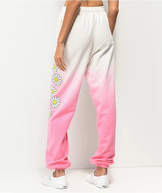 By Samii Ryan x Smiley Kind People Pink & White Dip Dye Sweatpants
