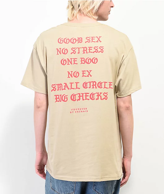 4Hunnid Fourever Good Sex V2 Tan T-Shirt
