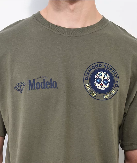 Diamond Supply Co. x Modelo Sugar Skull Green T-Shirt