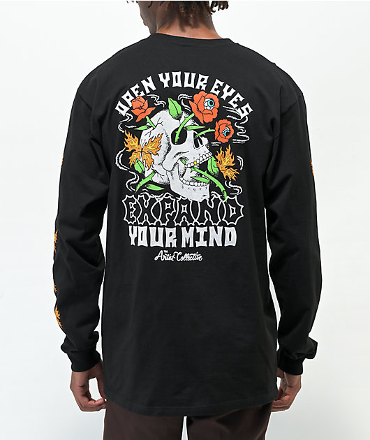 Artist Collective Open Your Eyes Black Long Sleeve T-Shirt