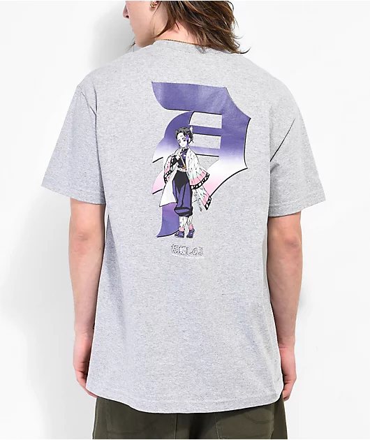 Primitive x Demon Slayer Shinobu Dirty P Grey T-Shirt