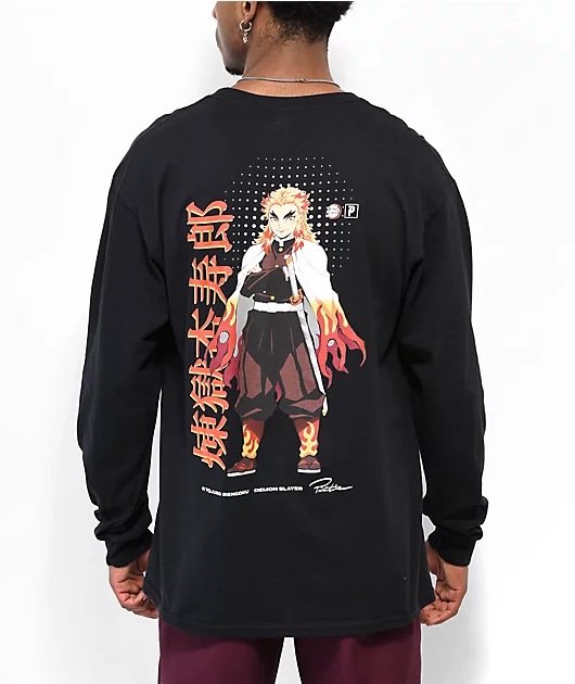 Primitive x Demon Slayer Kyojuro Black Long Sleeve T-Shirt