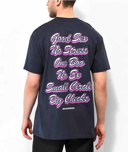 4Hunnid Good Sex Airbrush Navy T-Shirt