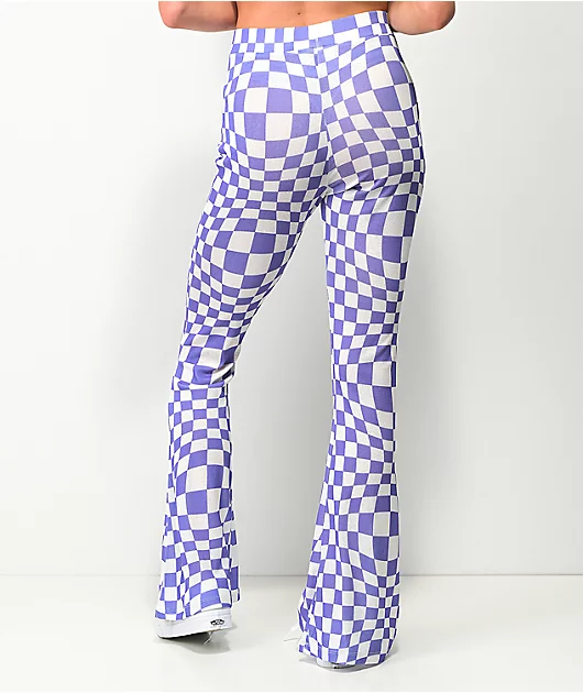 NGOrder Warped Purple & White Flare Pants