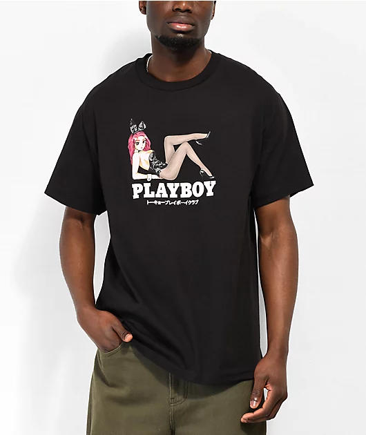Color Bars x Playboy Open Late Black T-Shirt