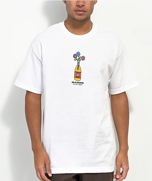 40s & Shorties Flowers White T-Shirt