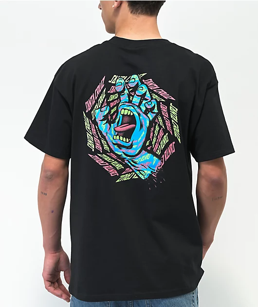 Santa Cruz Spiral Strip Hand Black T-Shirt