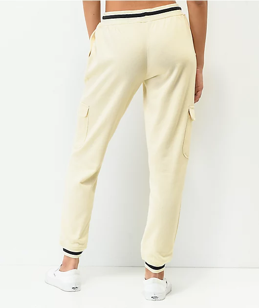 Broken Promises Jawbreaker White Cargo Sweatpants