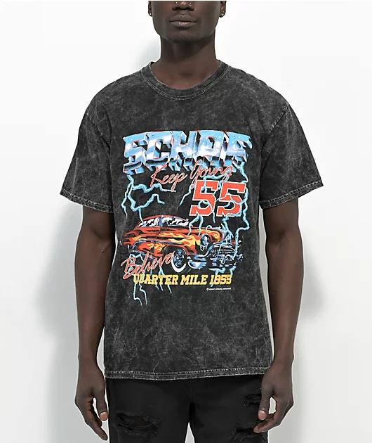 Schaf Quarter Mile Black Wash T-Shirt