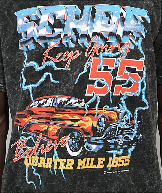 31434-schaf-quarter-mile-black-wash-t-shirt-3.webp Schaf Quarter Mile Black Wash T-Shirt