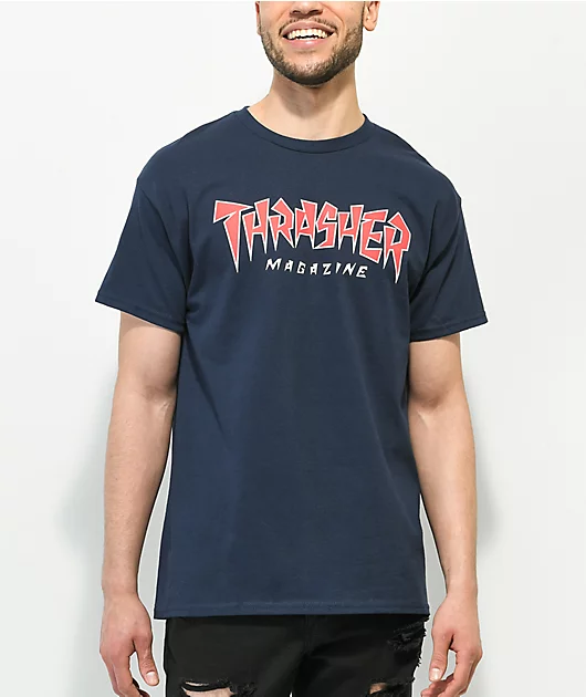 Thrasher Jagged Navy T-Shirt