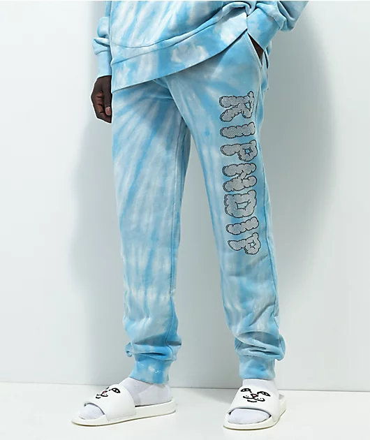 RIPNDIP Sent From Heaven Blue Tie Dye Sweatpants