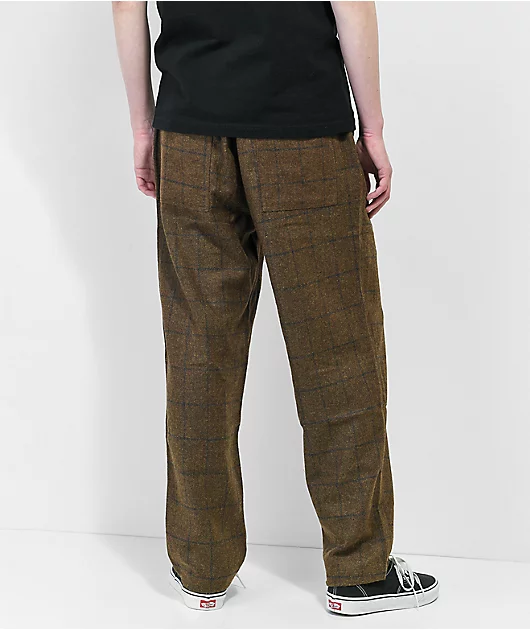 WKND Loosies Checkered Brown Pants