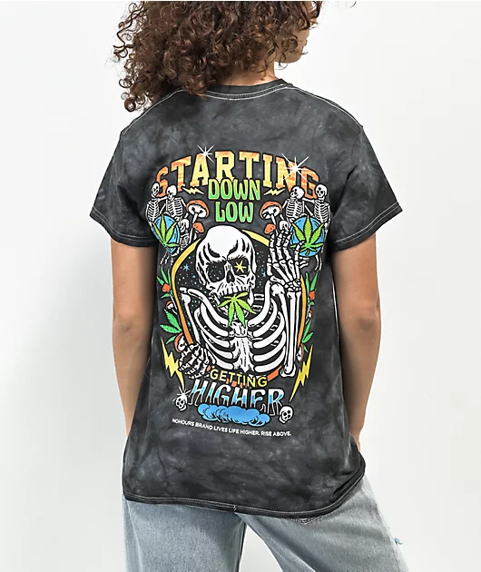 NoHours Getting Higher Black Wash T-Shirt