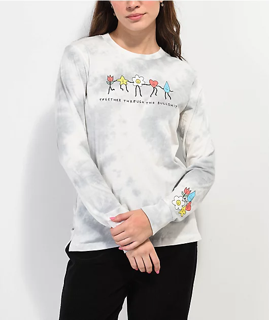 A.LAB Aby Grey Tie Dye Long Sleeve T-Shirt