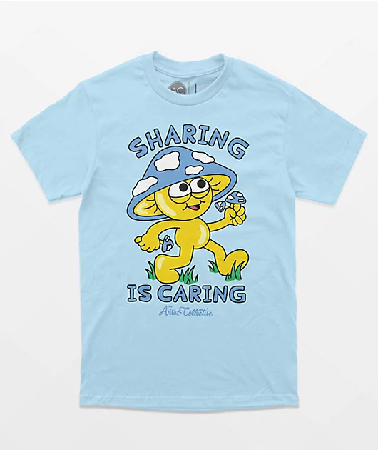 Artist Collective Sharing Is Caring Blue T-Shirt