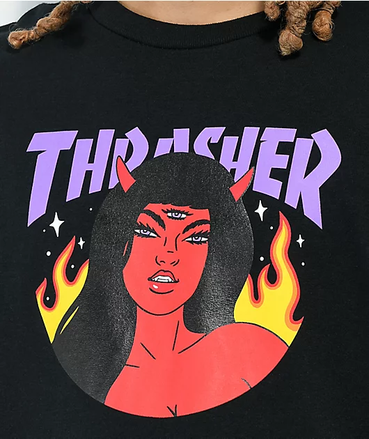 Thrasher Roja Black T-Shirt