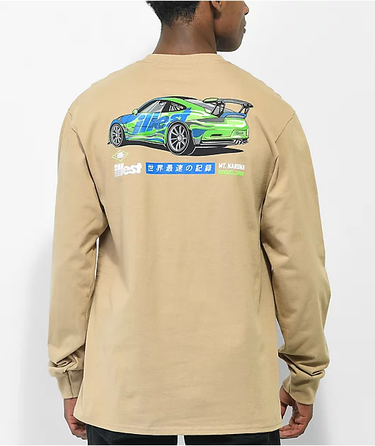 Illest Race Ticket Natural Long Sleeve T-Shirt