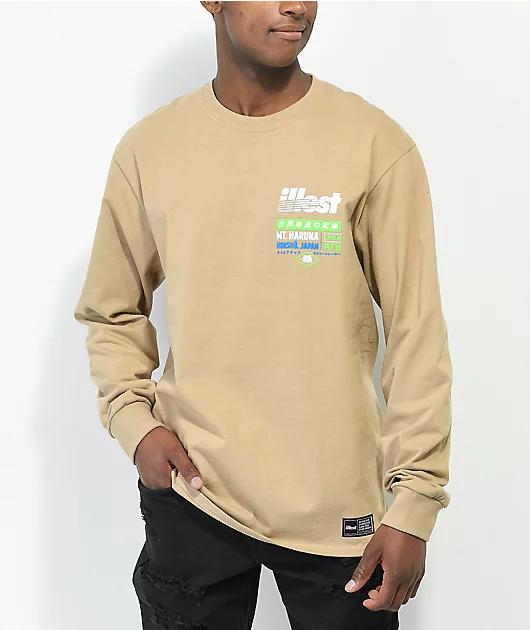 Illest Race Ticket Natural Long Sleeve T-Shirt
