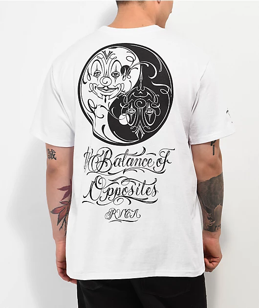 RVCA Mister Cartoon Yin Yang White T-Shirt