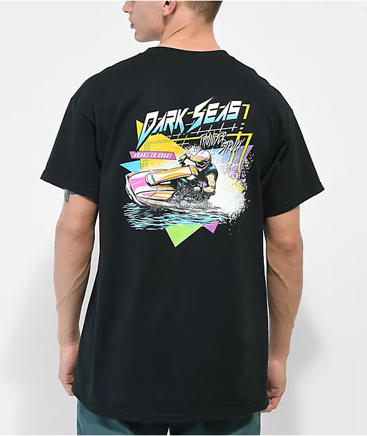 Dark Seas Wave Rave Black T-Shirt