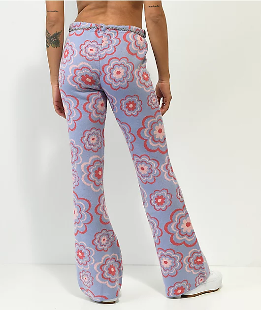 Ragged Priest Flower Power Purple Flare Pants