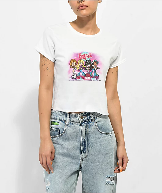 Daisy Street x Bratz Disco White Crop T-Shirt