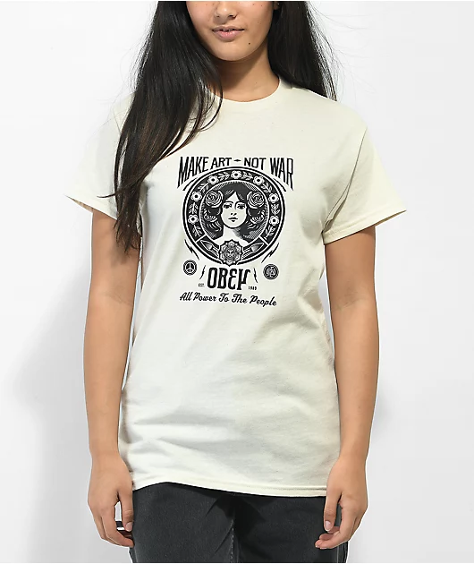 Obey Make Art Not War Natural T-Shirt